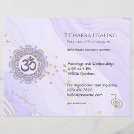 OM Chakra Energy Healer Reiki Paarse Horizontaal Flyer