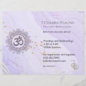OM Chakra Energy Healer Reiki Paarse Horizontaal Flyer (Voorkant)