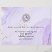 OM Chakra Energy Healer Reiki Paarse Horizontaal Flyer (Achterkant)