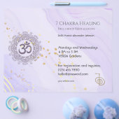OM Chakra Energy Healer Reiki Paarse Horizontaal Flyer (Enkel)