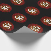 Om Chakra Mandala Red Cadeaupapier (Hoek)