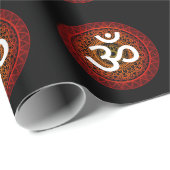 Om Chakra Mandala Red Cadeaupapier (Rol Hoek)