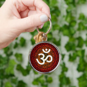 Om Chakra mandala rood Sleutelhanger (Hand)