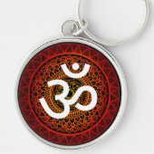 Om Chakra mandala rood Sleutelhanger (Voorkant)