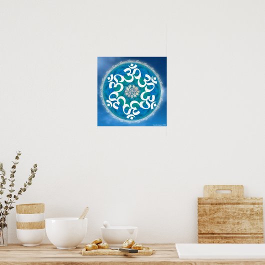 Om Circle Snowflake Mandala Poster (Keuken)