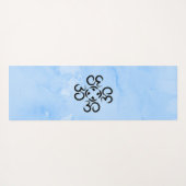 Om Compass Roos, Blauwe Waterverf, Aum Symbool Yogamat (Achterkant (horizontaal))