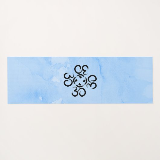 Om Compass Roos, Blauwe Waterverf, Aum Symbool Yogamat (Achterkant (horizontaal))