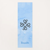 Om Compass Roos, Blauwe Waterverf, Aum Symbool Yogamat (Voorkant)