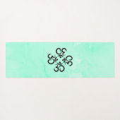Om Compass Roos, Blauwgroen groene Waterverf Aum Yogamat (Achterkant (horizontaal))