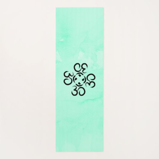 Om Compass Roos, Blauwgroen groene Waterverf Aum Yogamat (Achterkant)