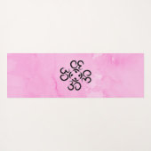Om Compass Roos, roze Waterverf Aum Symbols Yogamat (Achterkant (horizontaal))