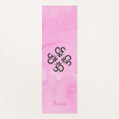 Om Compass Roos, roze Waterverf Aum Symbols Yogamat (Voorkant)