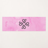 Om Compass Roos, roze Waterverf Aum Symbols Yogamat (Voorkant (horizontaal))