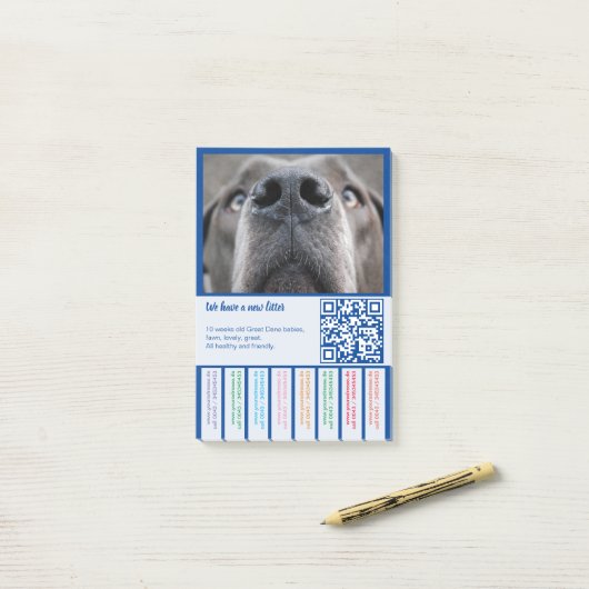 Om Dane Puppies kleurvol te verkopen Post-it® Notes (Op bureau)