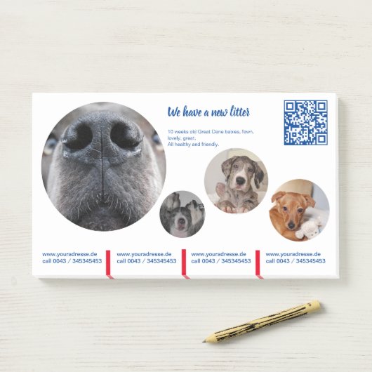 Om Dane Puppies kleurvol te verkopen Post-it® Notes (Op bureau)