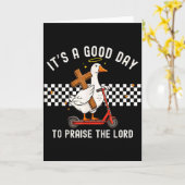 Om de Heer te prijzen Funny Christian Goose Kaart (Gele Bloem)