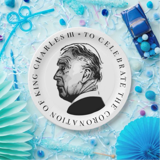 Om de kroning van koning Charles Third te vieren Papieren Bordje (Feest)
