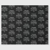 Om de liefde van Santa Black en White Kerstmis te  Cadeaupapier (Vlak)