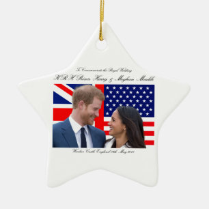 Om de Royal Wedding Harry en Meghan te herdenken Keramisch Ornament