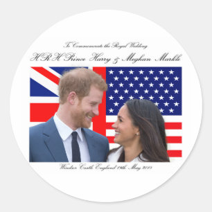 Om de Royal Wedding Harry en Meghan te herdenken Ronde Sticker