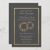 Om de uitnodiging van het Floral Wedding Grey te h (Voorkant / Achterkant)