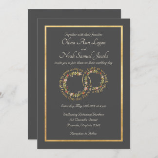 Om de uitnodiging van het Floral Wedding Grey te h