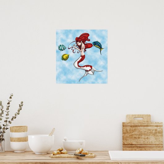 om de wolken in stand te houden poster (Keuken)