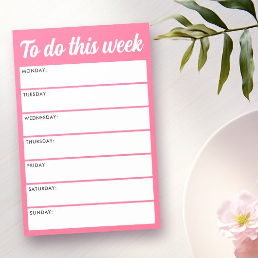 Om deze week roze weekplanner te doen post-it® notes