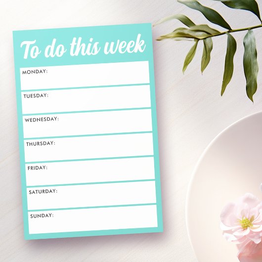 Om deze week te doen aqua blue weekplanner post-it® notes