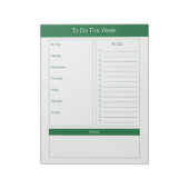 Om deze week te doen - Weekplanning - Hunter Green Notitieblok (Linkerzijde)