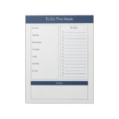 Om deze week te doen - Weekplanning - marine Notitieblok (Linkerzijde)