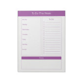 Om deze week te doen - Weekplanning - Paars Notitieblok (Linkerzijde)