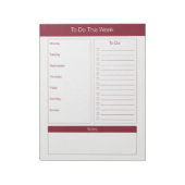 Om deze week te doen - Weekplanning - Wijn Notitieblok (Linkerzijde)