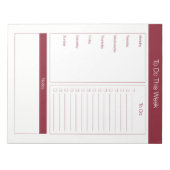 Om deze week te doen - Weekplanning - Wijn Notitieblok (Voorkant)