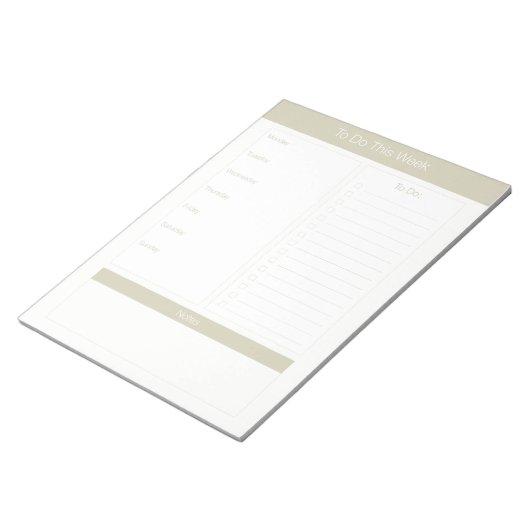 Om deze week te doen - Weekse planner - Taupe Notitieblok (Schuin)