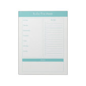 Om deze week te doen - Weekse Planner - Turquoise Notitieblok (Linkerzijde)