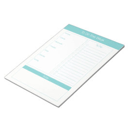 Om deze week te doen - Weekse Planner - Turquoise Notitieblok