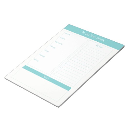 Om deze week te doen - Weekse Planner - Turquoise Notitieblok (Schuin)