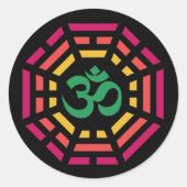 Om Dharma Ronde Sticker (Voorkant)