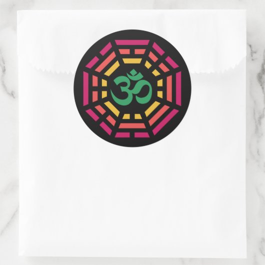 Om Dharma Ronde Sticker (Tas)