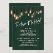 Om donkergroene houten Edison-lichten te hebben en Kaart (Voorkant / Achterkant)