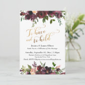 Om donkerrood Bourgondisch bloemgoud te hebben en Kaart (Staand voorkant)