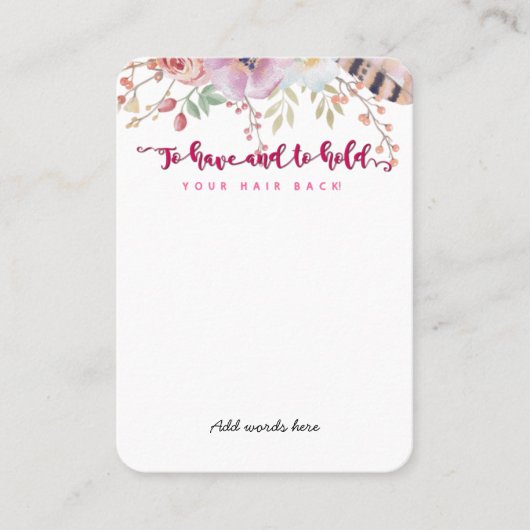 om een bachelorette te hebben en om je haar tegen visitekaartje (Voorkant)