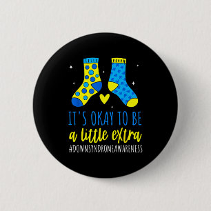 Om een beetje extra wereld downsyndroom bewustzijn ronde button 5,7 cm