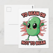 Om een boon te zijn of niet briefkaart (Voorkant / Achterkant)