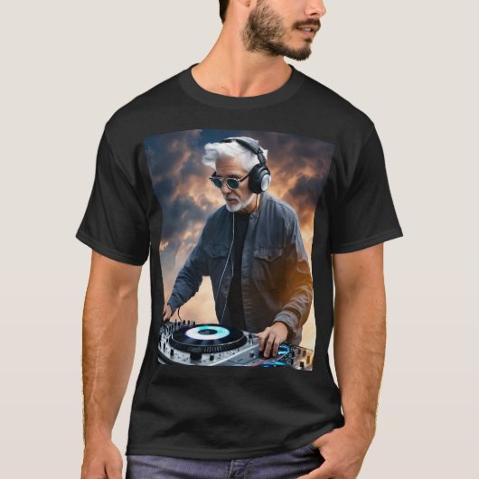 Om een DJ T-shirt met een print titel te creëer, h (Voorkant)
