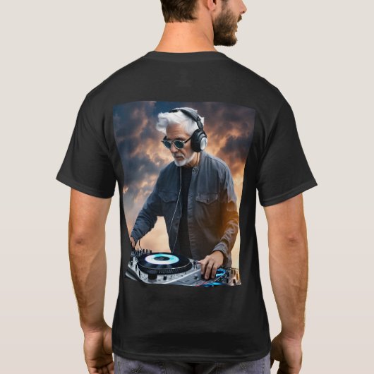 Om een DJ T-shirt met een print titel te creëer, h (Achterkant)