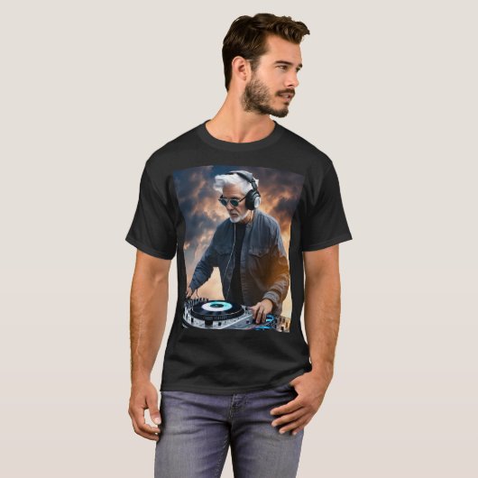 Om een DJ T-shirt met een print titel te creëer, h (Voorkant volledig)