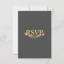 Om een Floral Wedding RSVP-kaart DK Grey te hebben