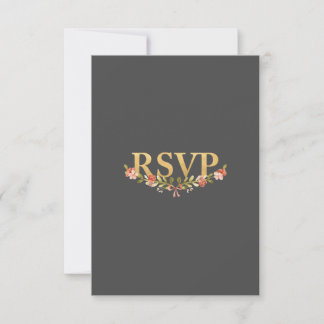 Om een Floral Wedding RSVP-kaart DK Grey te hebben RSVP Kaartje